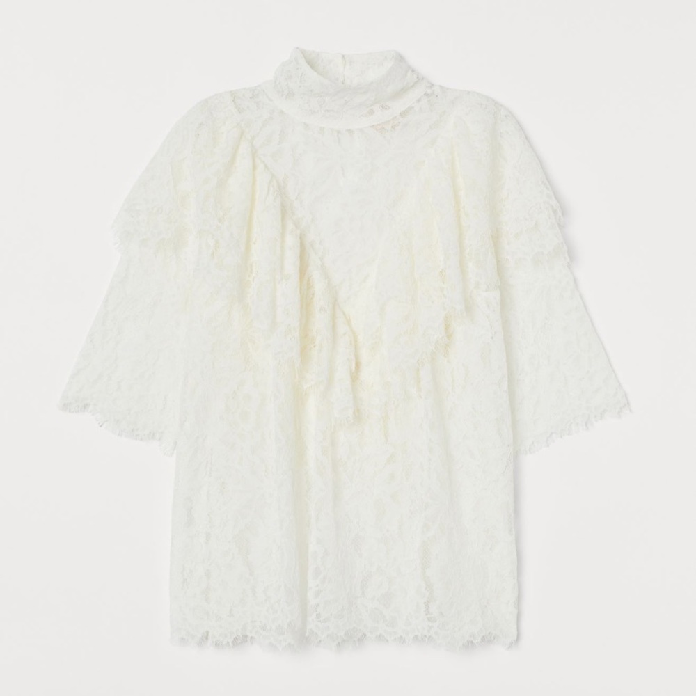 Cream Floral Lace Blouse
